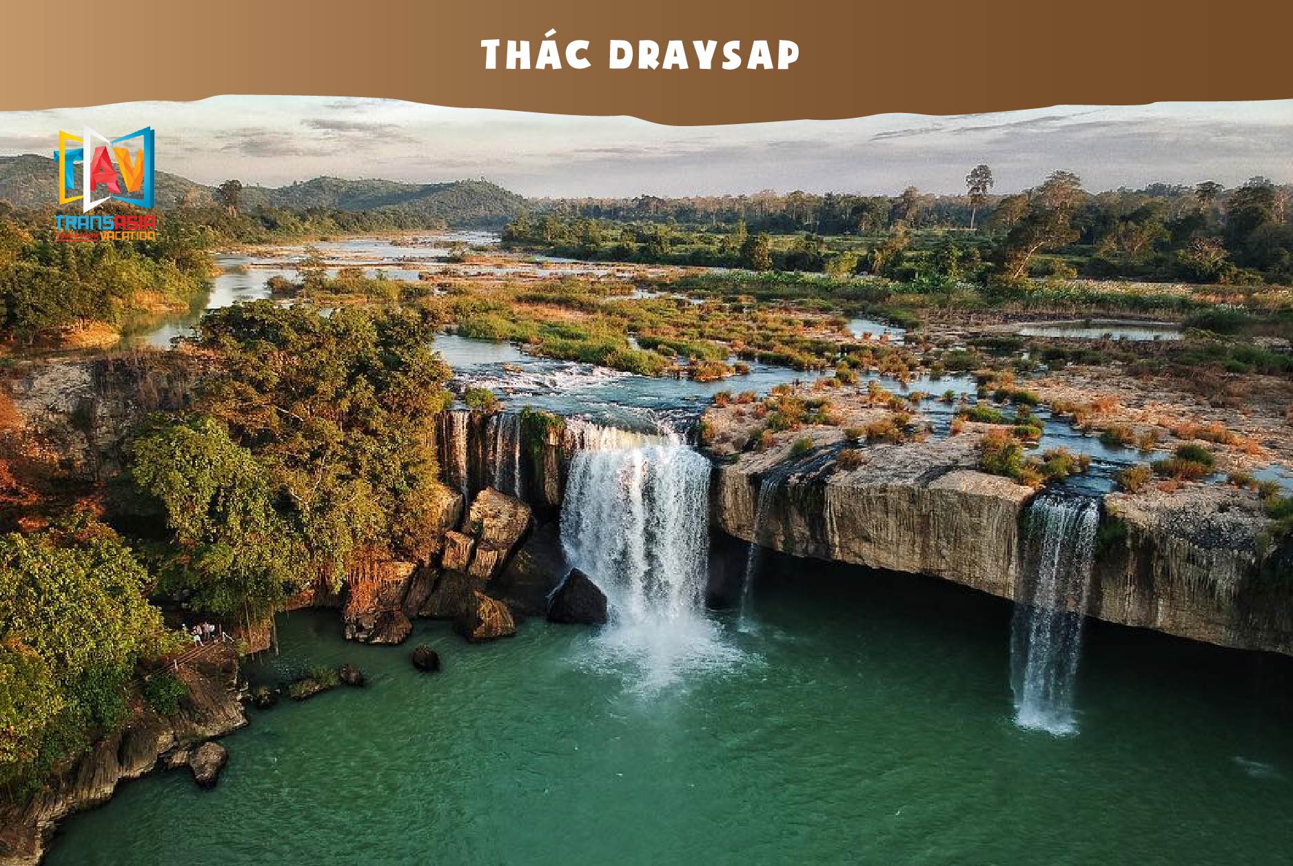 Thác Draysap - Tour du lịch Tây Nguyên: Buôn Mê Thuộc 3N3D - nghỉ dưỡng khách sạn 5 sao - khởi hành thứ 6 hàng tuần cùng TAV TRAVEL